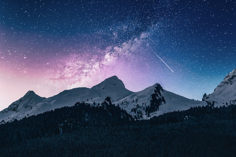 Camping under stars with tent